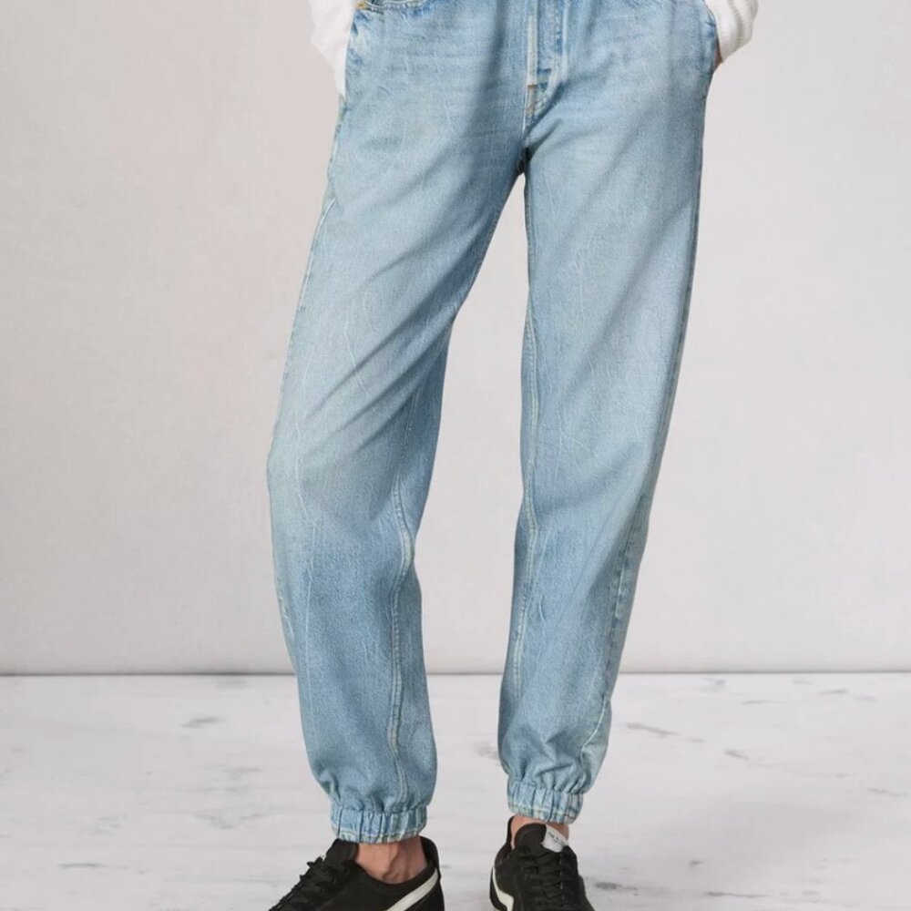 rag & bone Miramar Jogger Jeans Terry Sweatpant in Kacy Blue NWT - Picture 2 of 6